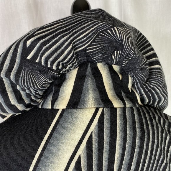 Damee Inc Art geometric striped Lined Mesh Wire Collar Swing Jacket size Medium - Picture 9 of 11